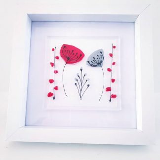 Seedhead framed glass picture